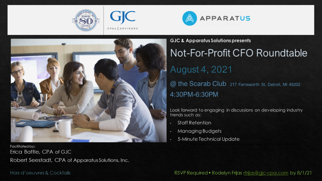 Not-For-Profit CFO Roundtable - August 4, 2021